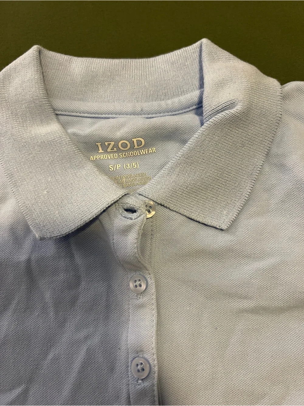 Izod Girls Light Blue Polo Size S 3-5